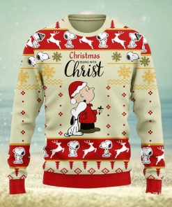 Christmas Begin With Christ Snoopy Ugly Christmas 3D Sweater Christmas Gift For Men And Women