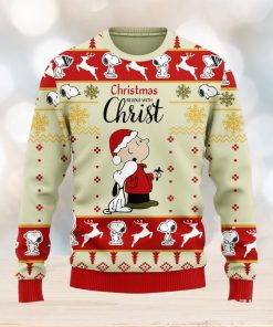 Christmas Begin With Christ Snoopy Ugly Christmas 3D Sweater Christmas Gift For Men And Women