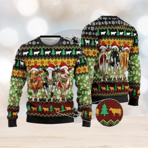 Christmas Cows Santa Claus 3D Funny Ugly Sweater 3D Gift Idea