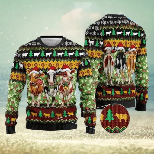 Christmas Cows Santa Claus 3D Funny Ugly Sweater 3D Gift Idea