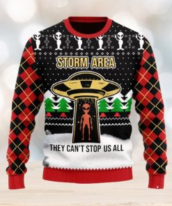 Christmas Gift Alien Storm Area They Can’t Stop Us All Men And Women Ugly Christmas Sweater