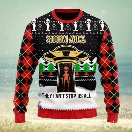 Christmas Gift Alien Storm Area They Can’t Stop Us All Men And Women Ugly Christmas Sweater