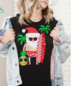 Christmas In July Party Costume Clothing Santa Surfing Shirt