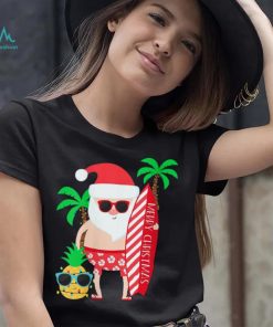 Christmas In July Party Costume Clothing Santa Surfing Shirt