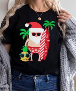 Christmas In July Party Costume Clothing Santa Surfing Shirt