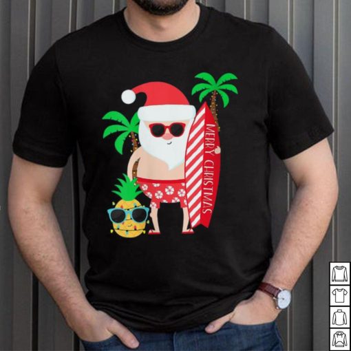 Christmas In July Party Costume Clothing Santa Surfing Shirt