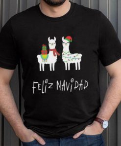 Christmas Llama Feliz Navidad Spanish Alpaca Long T Shirt