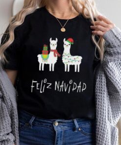Christmas Llama Feliz Navidad Spanish Alpaca Long T Shirt