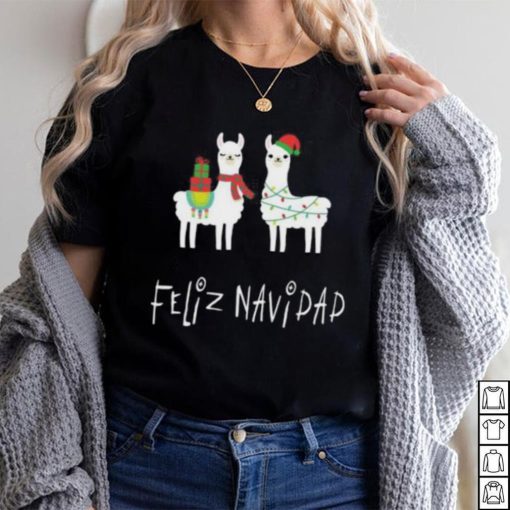 Christmas Llama Feliz Navidad Spanish Alpaca Long T Shirt