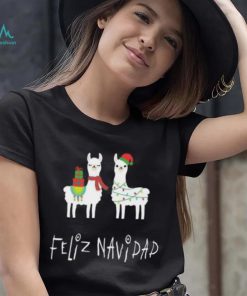 Christmas Llama Feliz Navidad Spanish Alpaca Long T Shirt