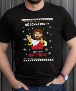 Christmas Men Shirt Funny Jesus Shirts for Men We Gonna Party Like It's My Birthday T Shirt
