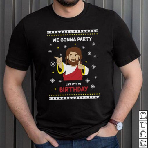 Christmas Men Shirt Funny Jesus Shirts for Men We Gonna Party Like It’s My Birthday T Shirt