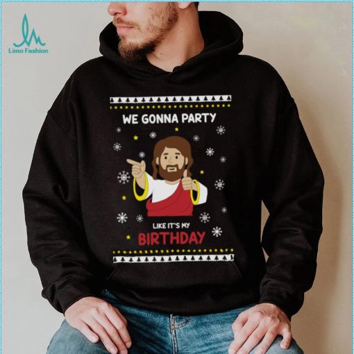 Christmas Men Shirt Funny Jesus Shirts for Men We Gonna Party Like It’s My Birthday T Shirt