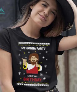Christmas Men Shirt Funny Jesus Shirts for Men We Gonna Party Like It's My Birthday T Shirt