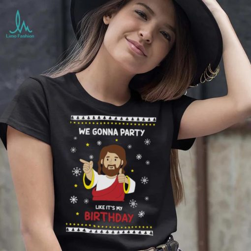 Christmas Men Shirt Funny Jesus Shirts for Men We Gonna Party Like It’s My Birthday T Shirt