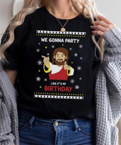 Christmas Men Shirt Funny Jesus Shirts for Men We Gonna Party Like It's My Birthday T Shirt