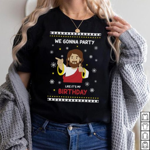 Christmas Men Shirt Funny Jesus Shirts for Men We Gonna Party Like It’s My Birthday T Shirt