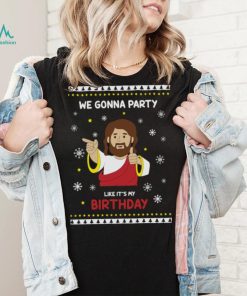 Christmas Men Shirt Funny Jesus Shirts for Men We Gonna Party Like It's My Birthday T Shirt