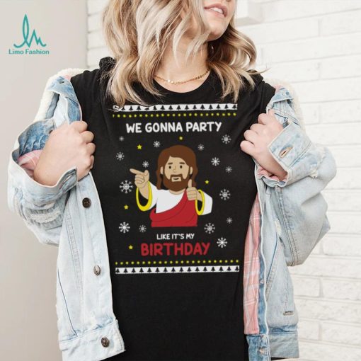 Christmas Men Shirt Funny Jesus Shirts for Men We Gonna Party Like It’s My Birthday T Shirt