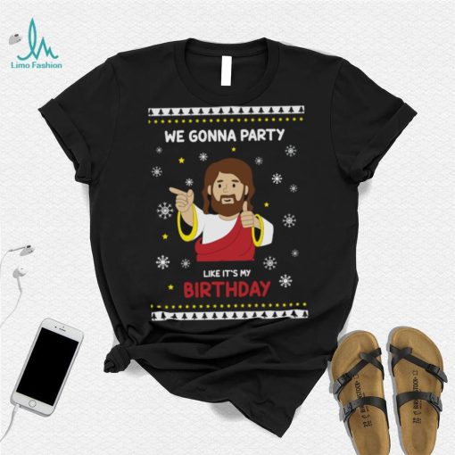 Christmas Men Shirt Funny Jesus Shirts for Men We Gonna Party Like It’s My Birthday T Shirt