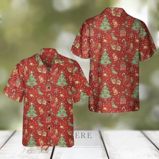 Christmas Pattern Hawaiian Shirt Christmas Button Down Shirt Gifts For Him Her