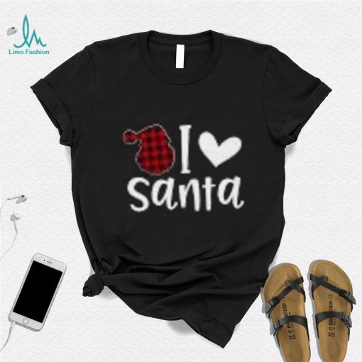 Christmas Santa Buffalo Plaid Toddler Long Sleeve T Shirt
