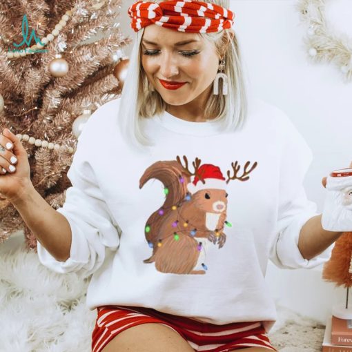 Christmas Shirt Squirrel Lights