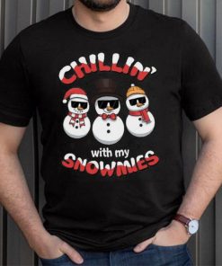 Christmas Snowman Shirt Chillin With My Snowmies Black Shirt