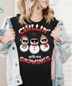 Christmas Snowman Shirt Chillin With My Snowmies Black Shirt