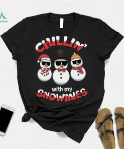 Christmas Snowman Shirt Chillin With My Snowmies Black Shirt