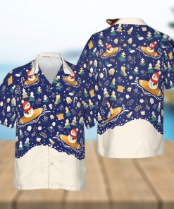 Christmas Snowman Surfing Hawaiian Shirt Christmas Button Down Shirt