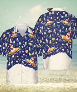 Christmas Snowman Surfing Hawaiian Shirt Christmas Button Down Shirt