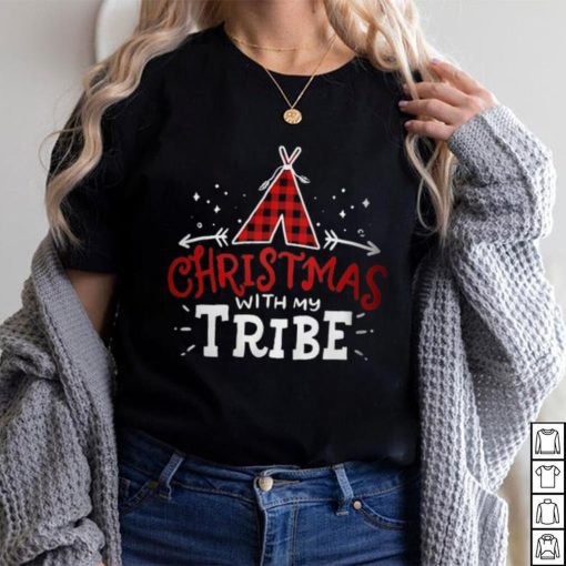 Christmas With My Tribe Buffalo Plaid Fami T Shirt