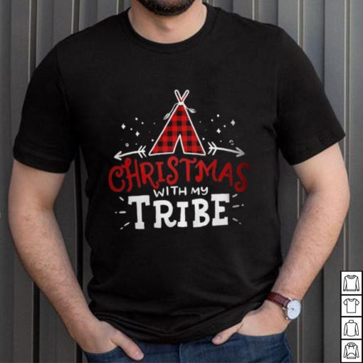 Christmas With My Tribe Buffalo Plaid Fami T Shirt