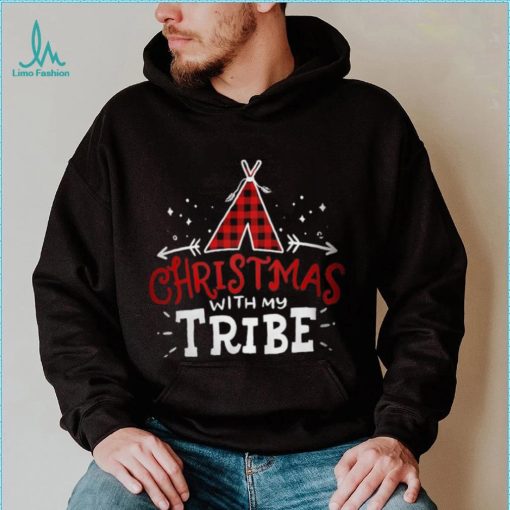 Christmas With My Tribe Buffalo Plaid Fami T Shirt