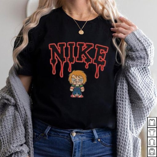 Chucky Brand Melt Embroidered Nike Halloween T Shirt