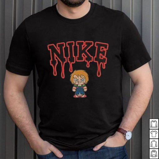 Chucky Brand Melt Embroidered Nike Halloween T Shirt
