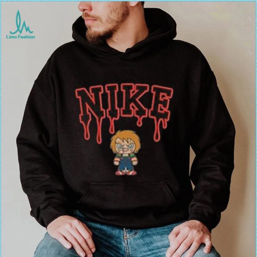 Chucky Brand Melt Embroidered Nike Halloween T Shirt