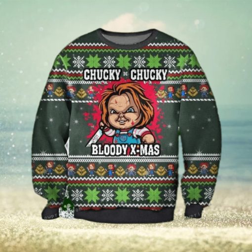 Chucky Chucky – Bloody X mas Horror Movie Ugly Sweater For Woman