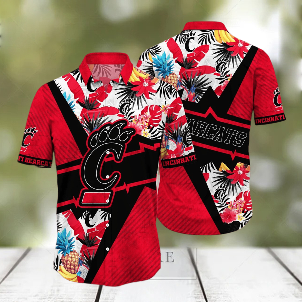 Cincinnati Bearcats NCAA Flower Button Up Hawaiian Shirt 3D Shirt