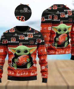 Cincinnati Bengal Baby Yoda Christmas Ugly Sweater Party