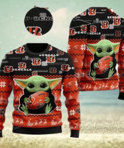 Cincinnati Bengal Baby Yoda Christmas Ugly Sweater Party