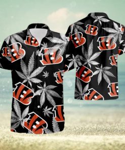 Cincinnati Bengals Cannabis Black Hawaiian Shirt And Shorts Happy Summer Gift For Fans