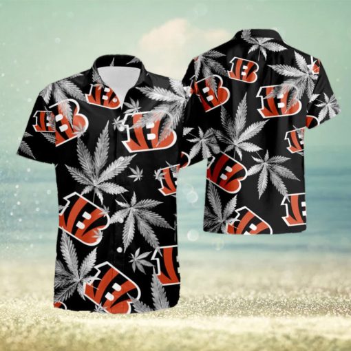 Cincinnati Bengals Cannabis Black Hawaiian Shirt And Shorts Happy Summer Gift For Fans