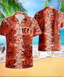 Cincinnati Bengals Hibiscus Flower Orange Summer Beach Hawaiian Shirt