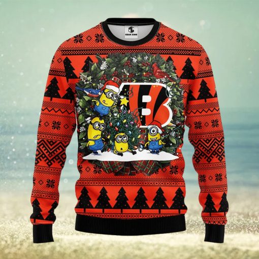 Cincinnati Bengals Minion Christmas Ugly Sweater