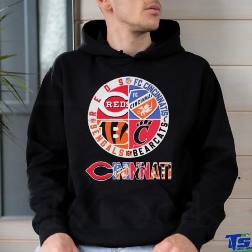 Cincinnati Sports Teams Logo Reds, Fc Cincinnati, Bearcats And Bengals Shirt