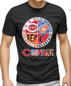 Cincinnati Sports Teams Logo Reds, Fc Cincinnati, Bearcats And Bengals Shirt