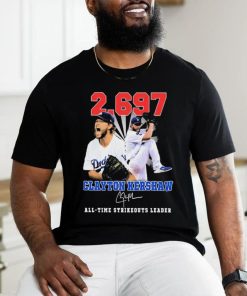 Clayton Kershaw 2,697 All Time Strikeouts Leader Signatures Shirt