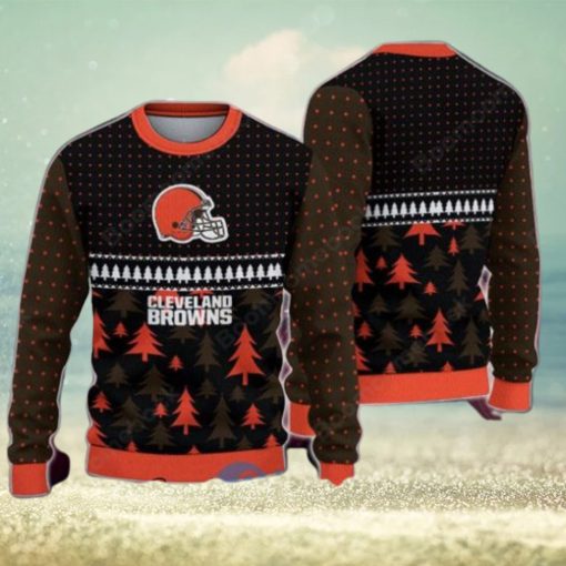 Cleveland Browns Pine Trees Ugly Christmas Sweater